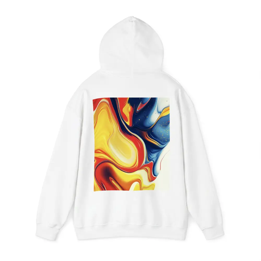 Bold Fluid Abstract Art Yellow Red Blue – Hoodies