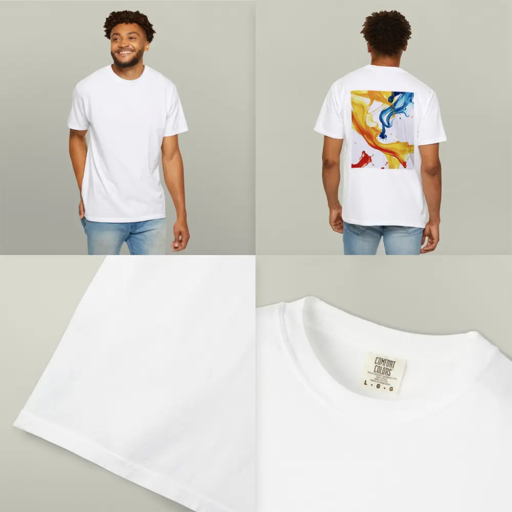 Blue Yellow Red Paint Splash Abstract Art – T-Shirts
