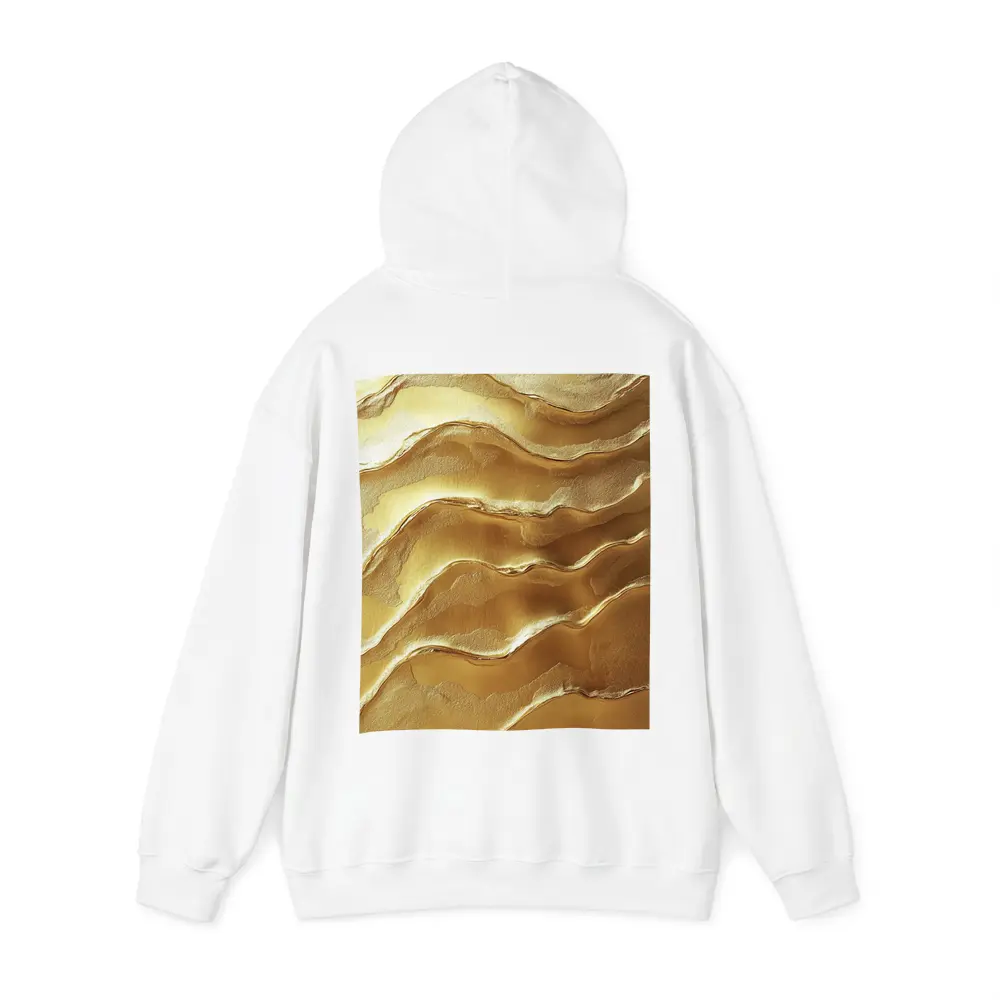 Golden Waves Abstract Layered Texture Art – Hoodies