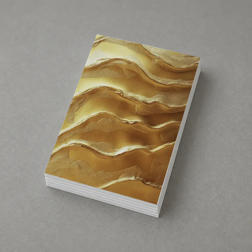 Golden Waves Abstract Layered Texture Art – Postcards