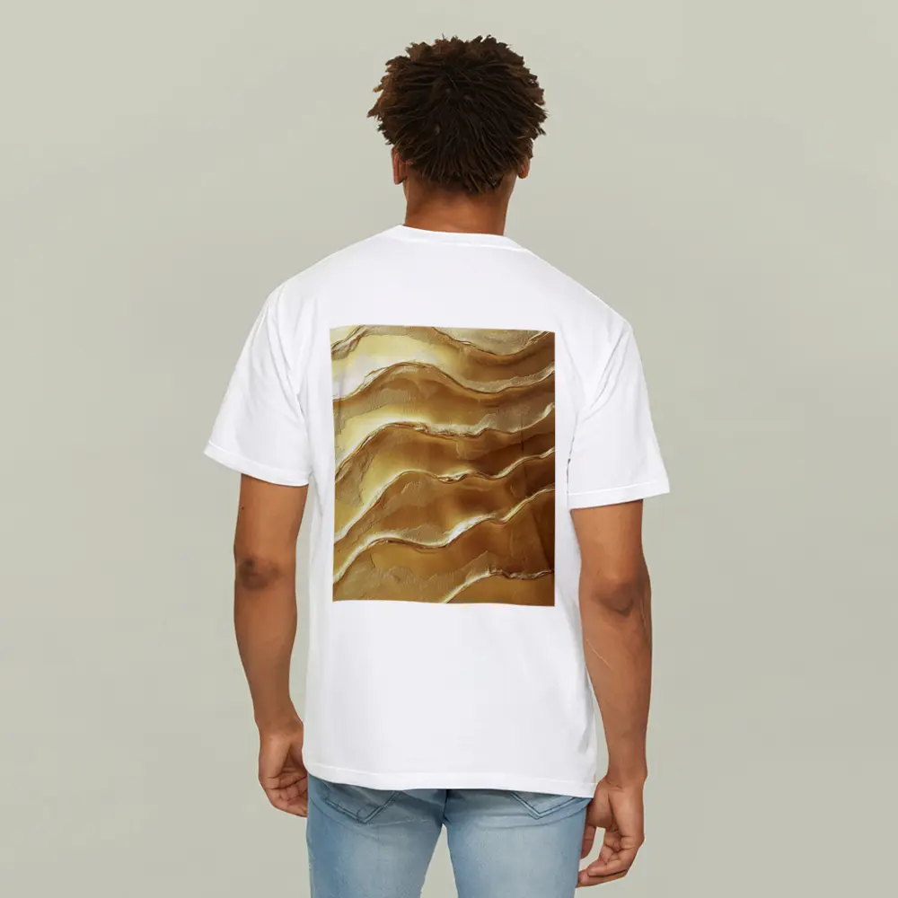 Golden Waves Abstract Layered Texture Art – T-Shirts