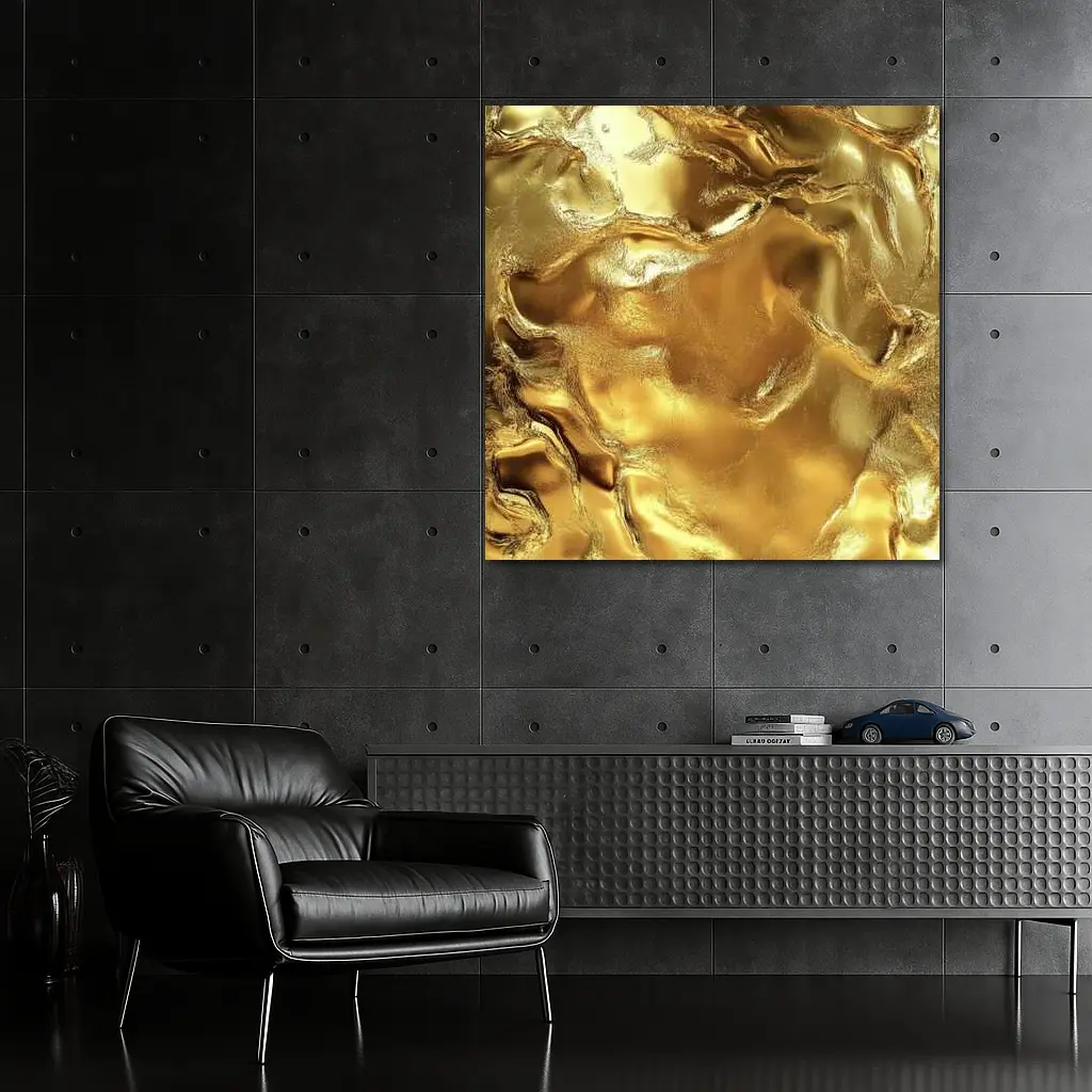 Molten Gold Liquid Metal Abstract Texture – Wall Art