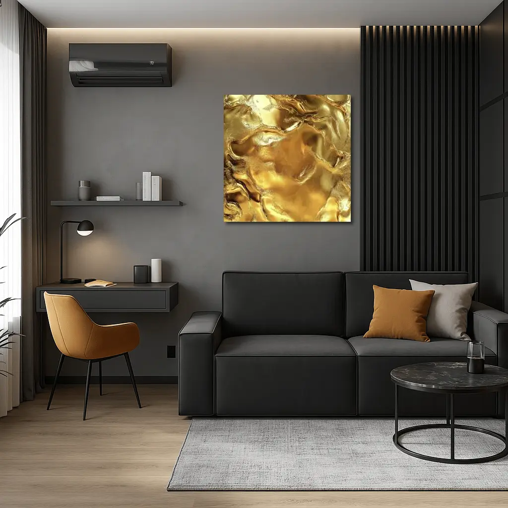 Molten Gold Liquid Metal Abstract Texture – Wall Art