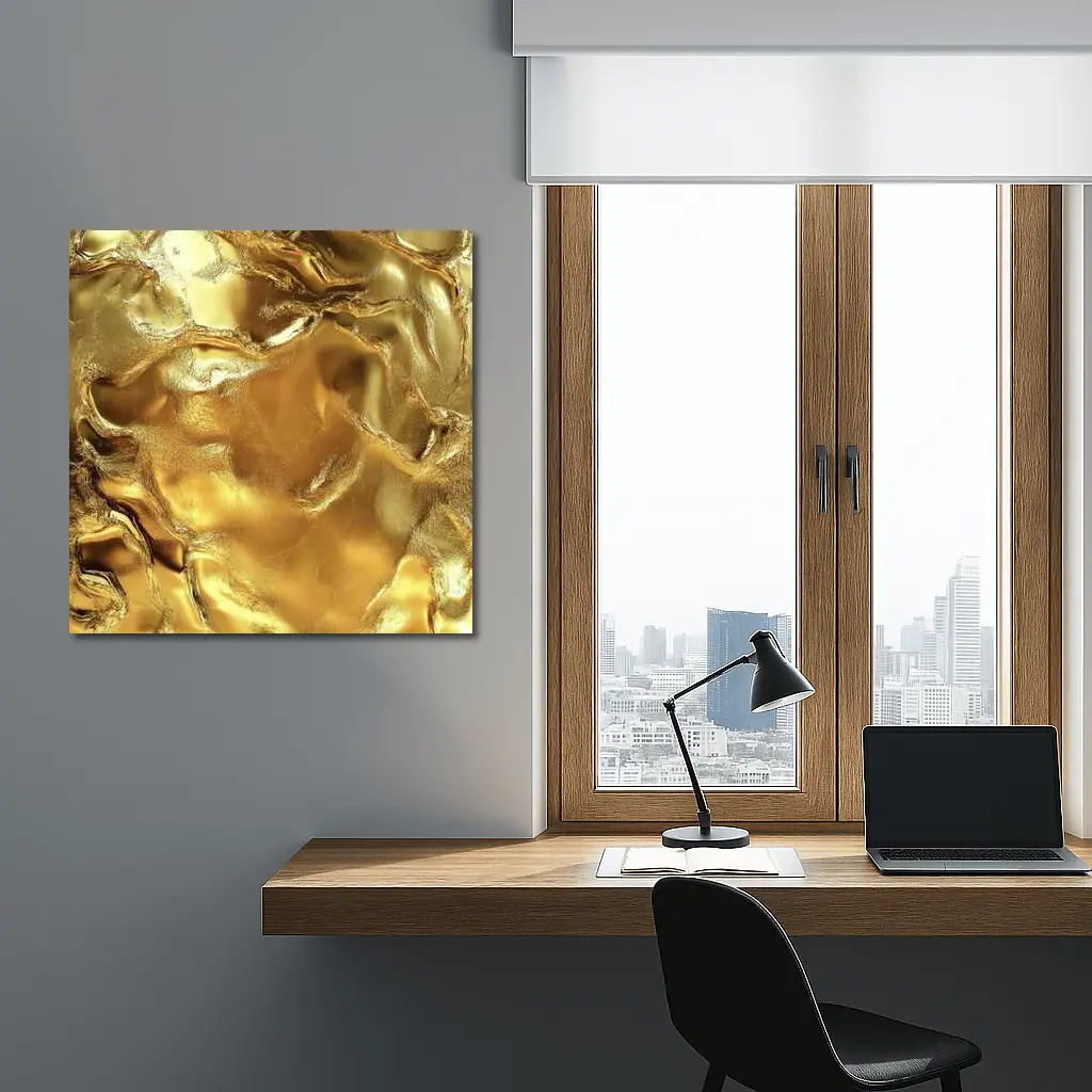 Molten Gold Liquid Metal Abstract Texture – Wall Art