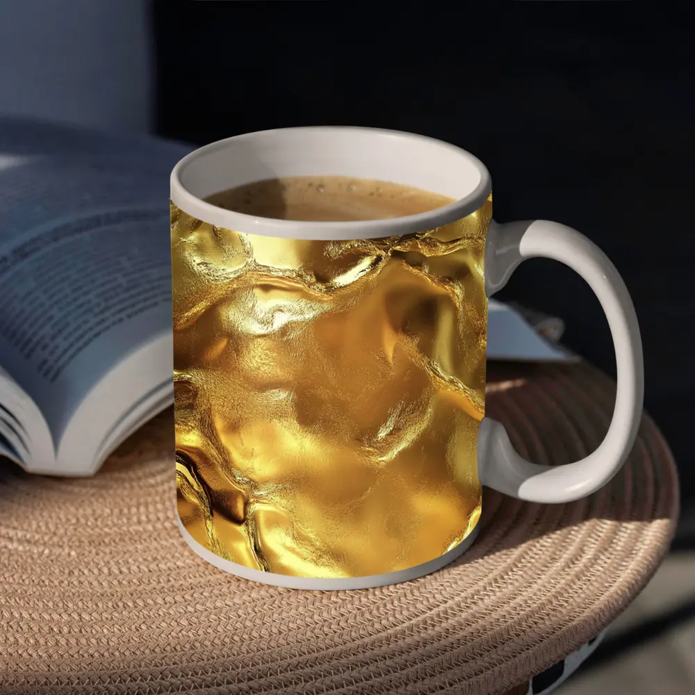 Molten Gold Liquid Metal Abstract Texture – Mugs