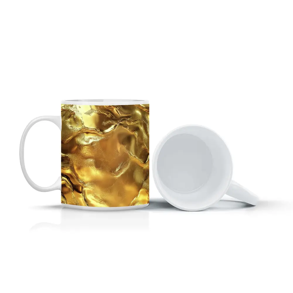 Molten Gold Liquid Metal Abstract Texture – Mugs