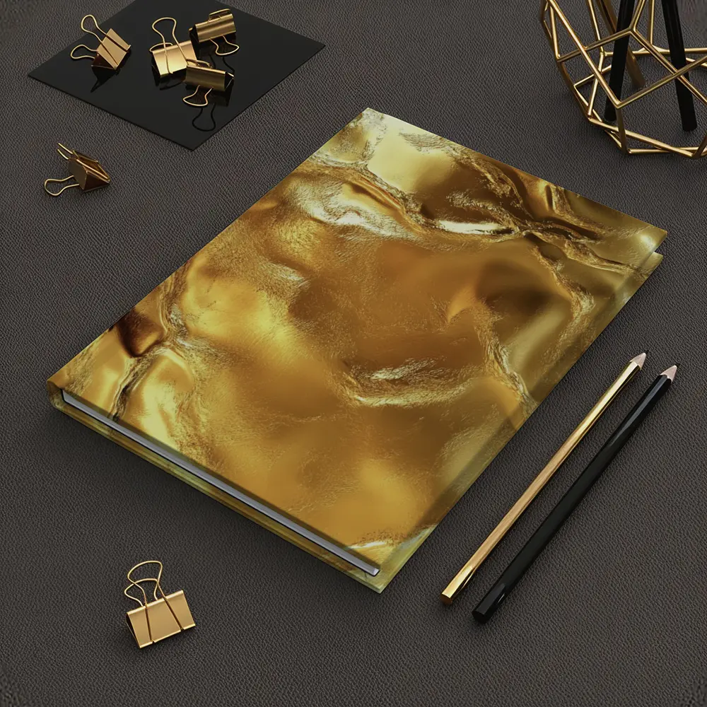 Molten Gold Liquid Metal Abstract Texture – Notebooks