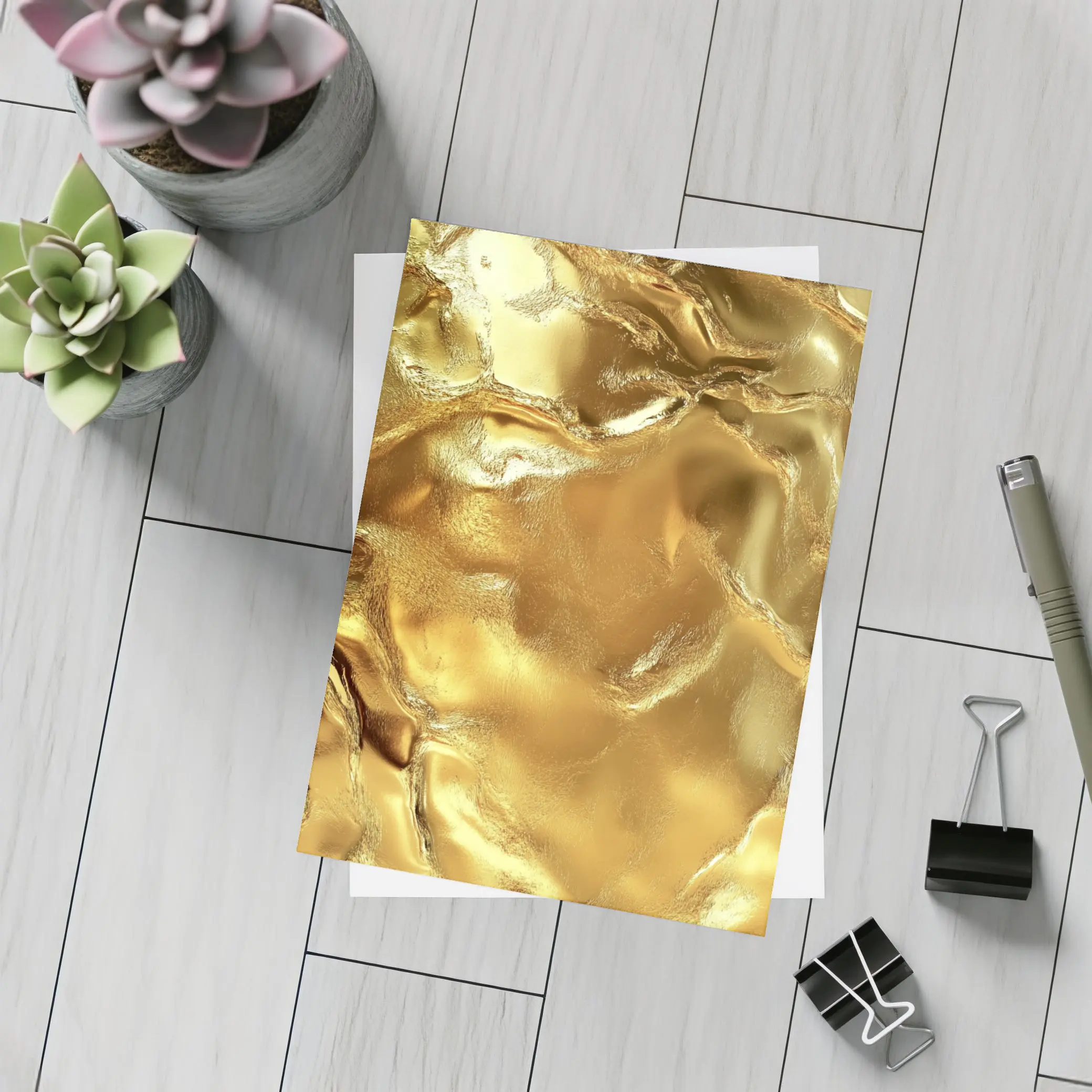 Molten Gold Liquid Metal Abstract Texture – Postcards