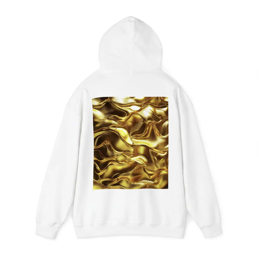 Liquid Gold Abstract Metallic Wave Texture – Hoodies