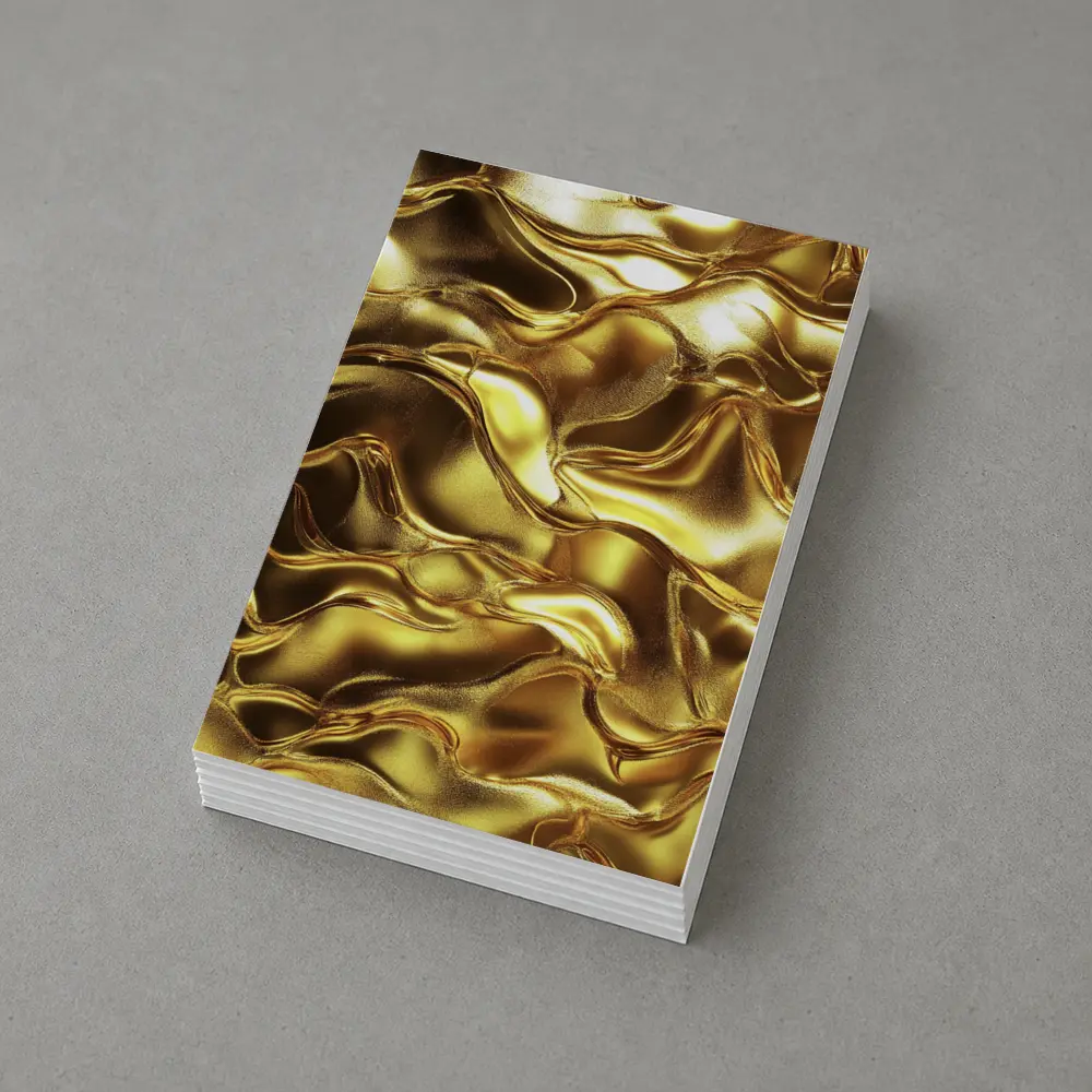 Liquid Gold Abstract Metallic Wave Texture – Postcards