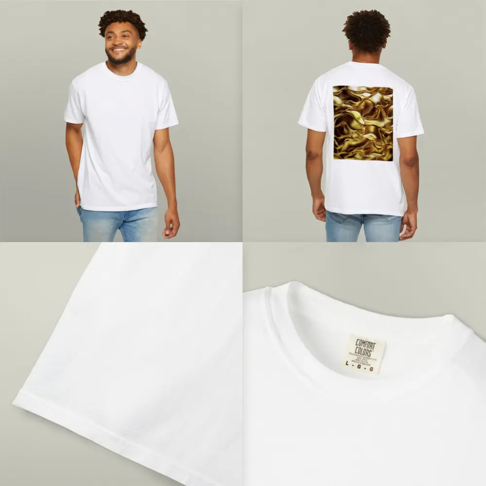 Liquid Gold Abstract Metallic Wave Texture – T-Shirts