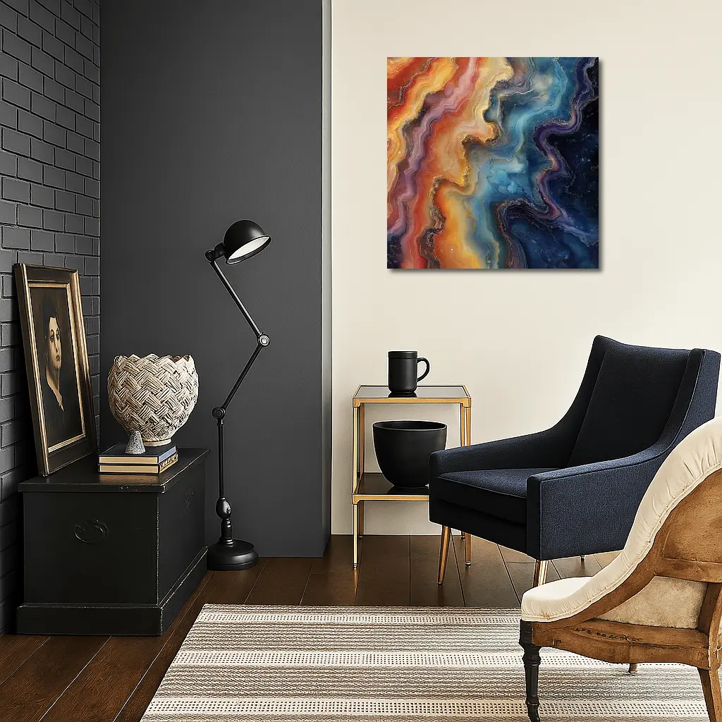 Abstract Marble Fluid Art Gold Swirls – Wall Art