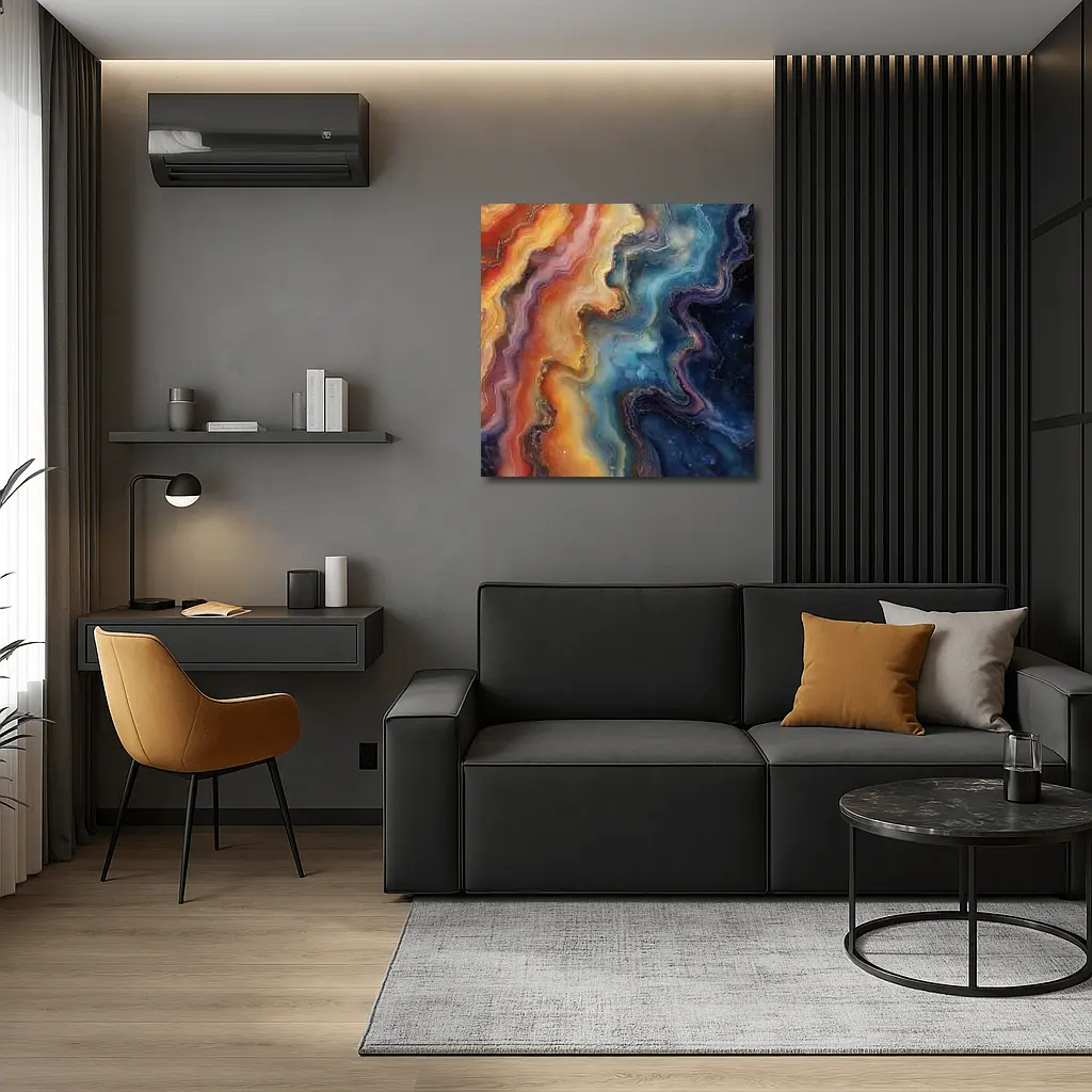 Abstract Marble Fluid Art Gold Swirls – Wall Art