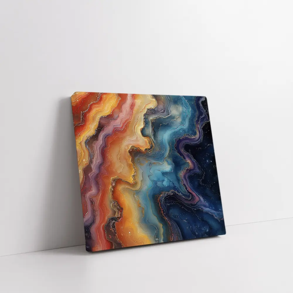 Abstract Marble Fluid Art Gold Swirls – Wall Art