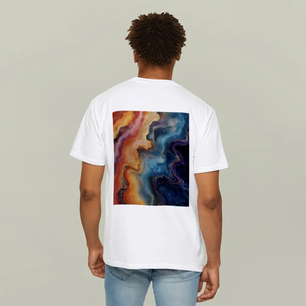 Abstract Marble Fluid Art Gold Swirls – T-Shirts