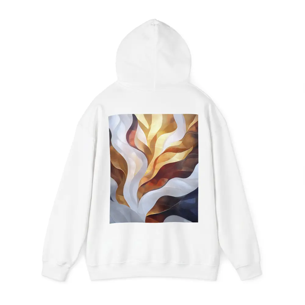 Abstract Flowing Waves Gold Brown Gray Art – Hoodies