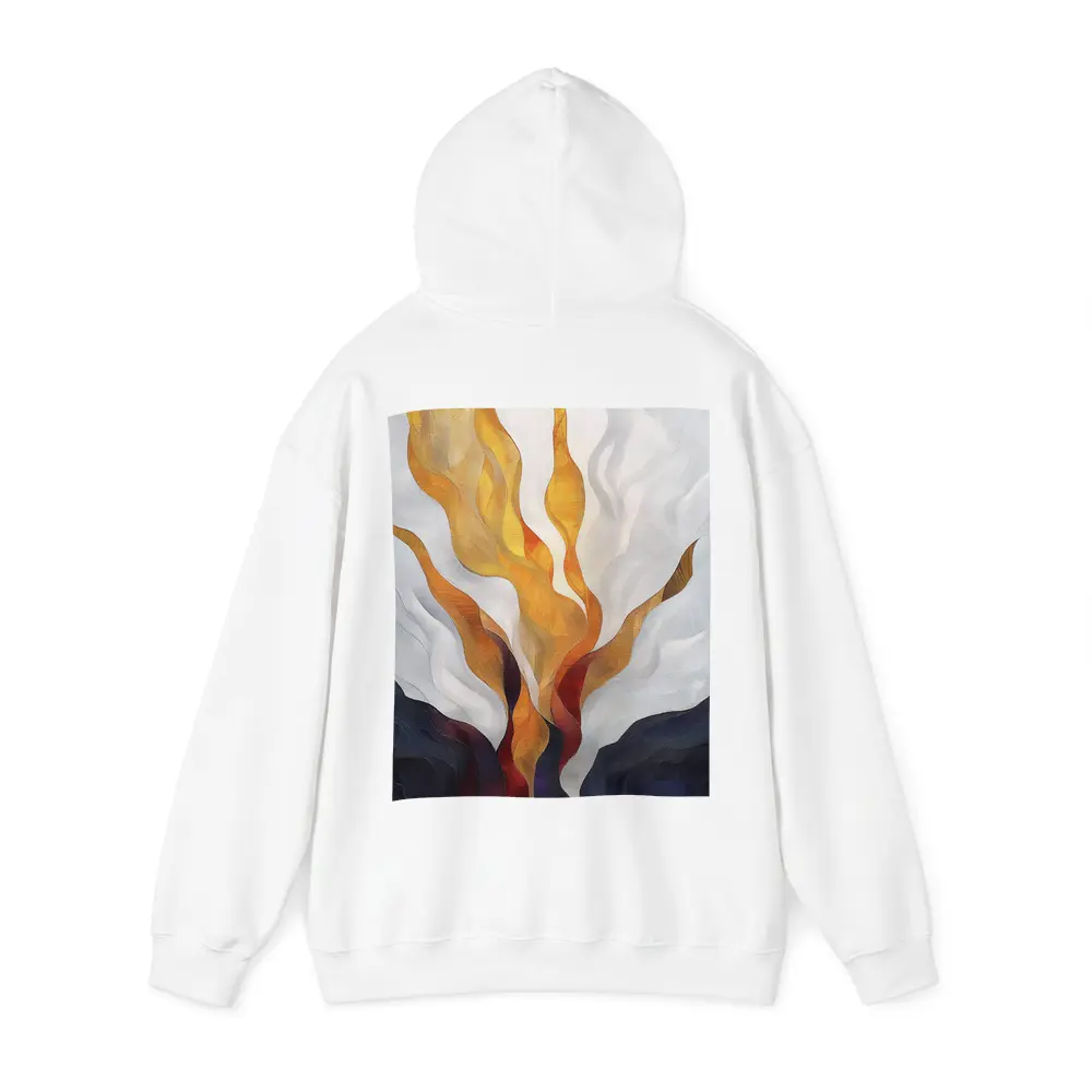Abstract Fire Flames Rising Over Dark Landscape – Hoodies