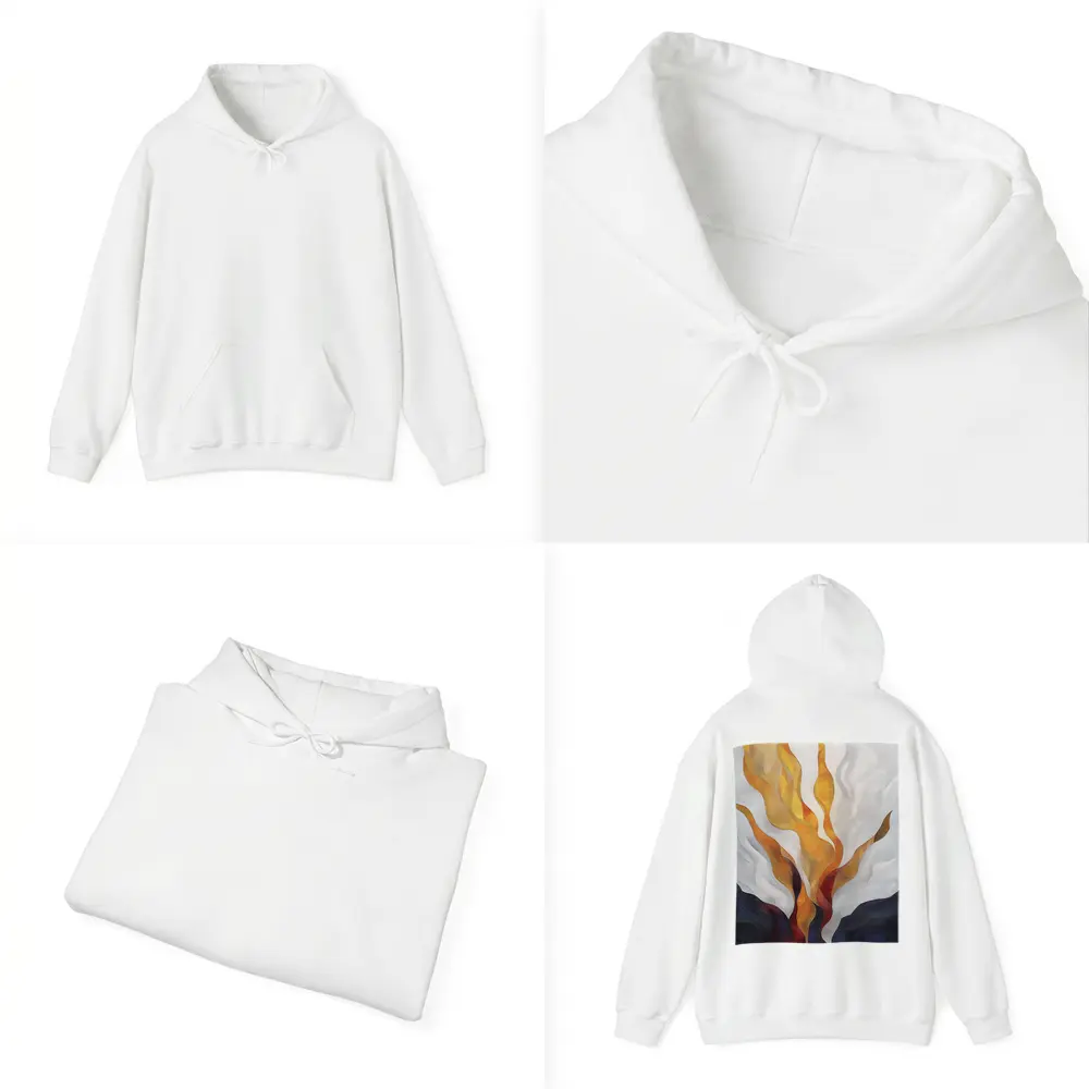 Abstract Fire Flames Rising Over Dark Landscape – Hoodies