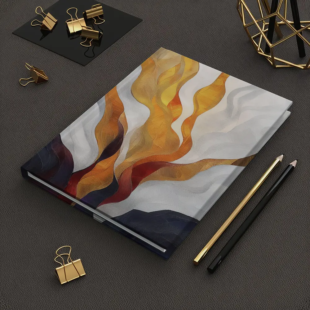 Abstract Fire Flames Rising Over Dark Landscape – Notebooks