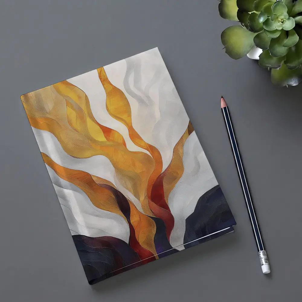 Abstract Fire Flames Rising Over Dark Landscape – Notebooks