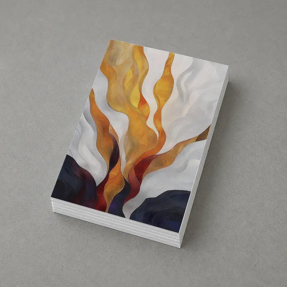 Abstract Fire Flames Rising Over Dark Landscape – Postcards