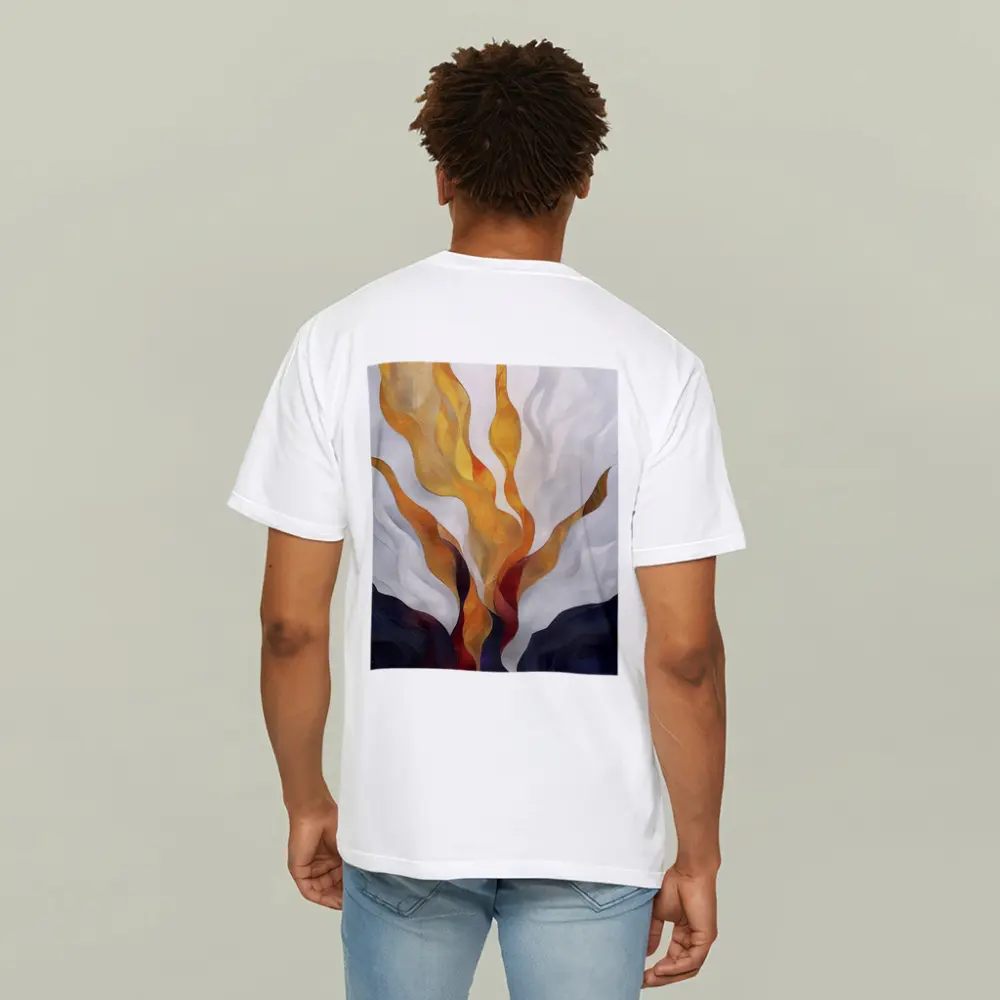 Abstract Fire Flames Rising Over Dark Landscape – T-Shirts