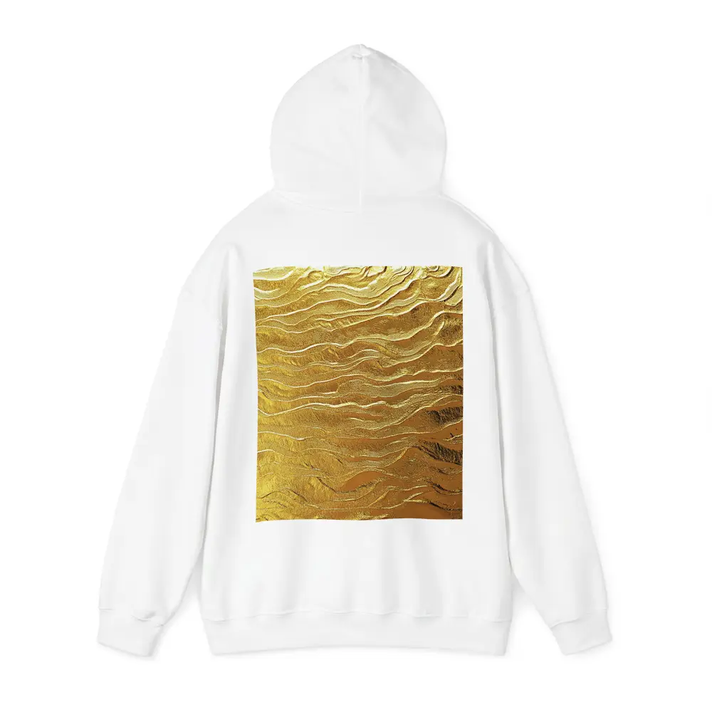 Gold Wave Abstract Metallic Texture Art – Hoodies
