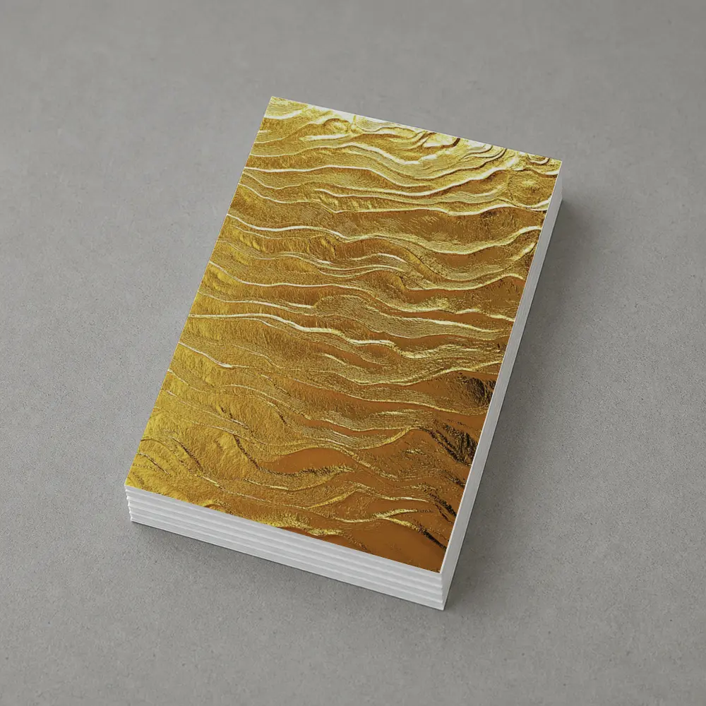 Gold Wave Abstract Metallic Texture Art – Postcards