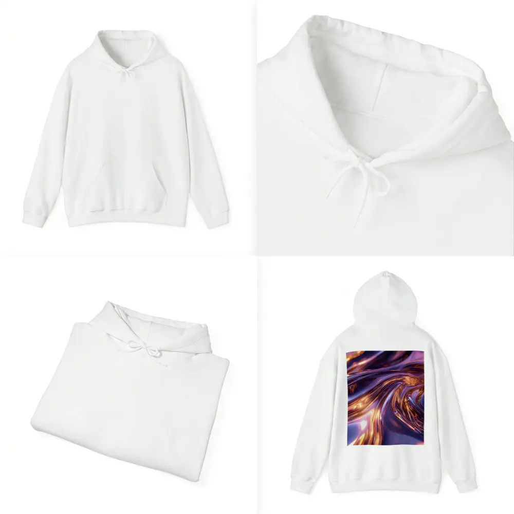 Purple Gold Liquid Metal Abstract Art – Hoodies