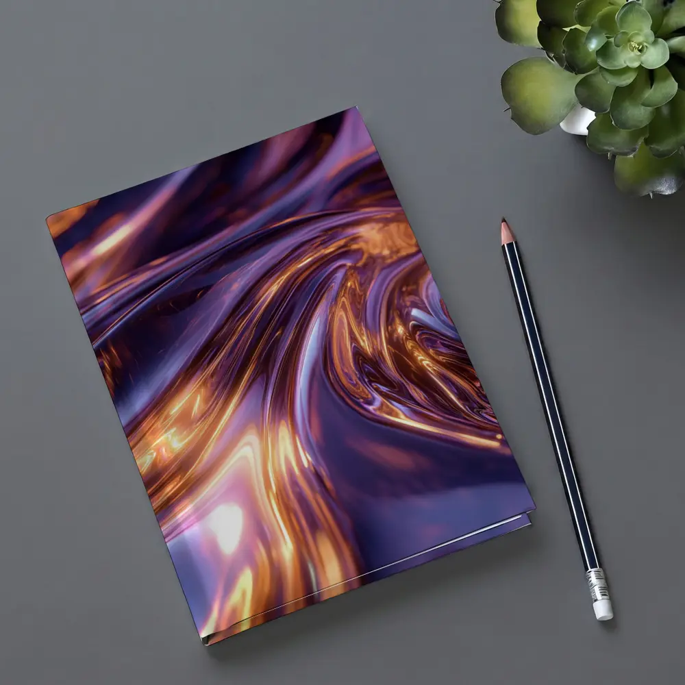 Purple Gold Liquid Metal Abstract Art – Notebooks