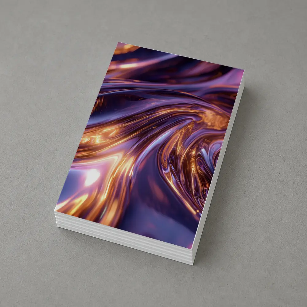 Purple Gold Liquid Metal Abstract Art – Postcards