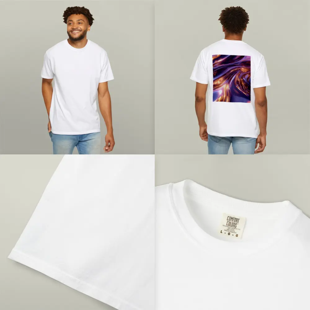 Purple Gold Liquid Metal Abstract Art – T-Shirts