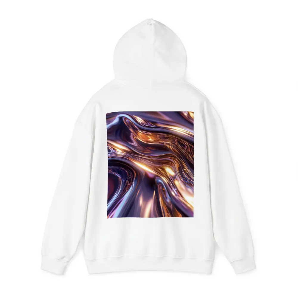 Liquid Metal Abstract Purple Gold Waves – Hoodies