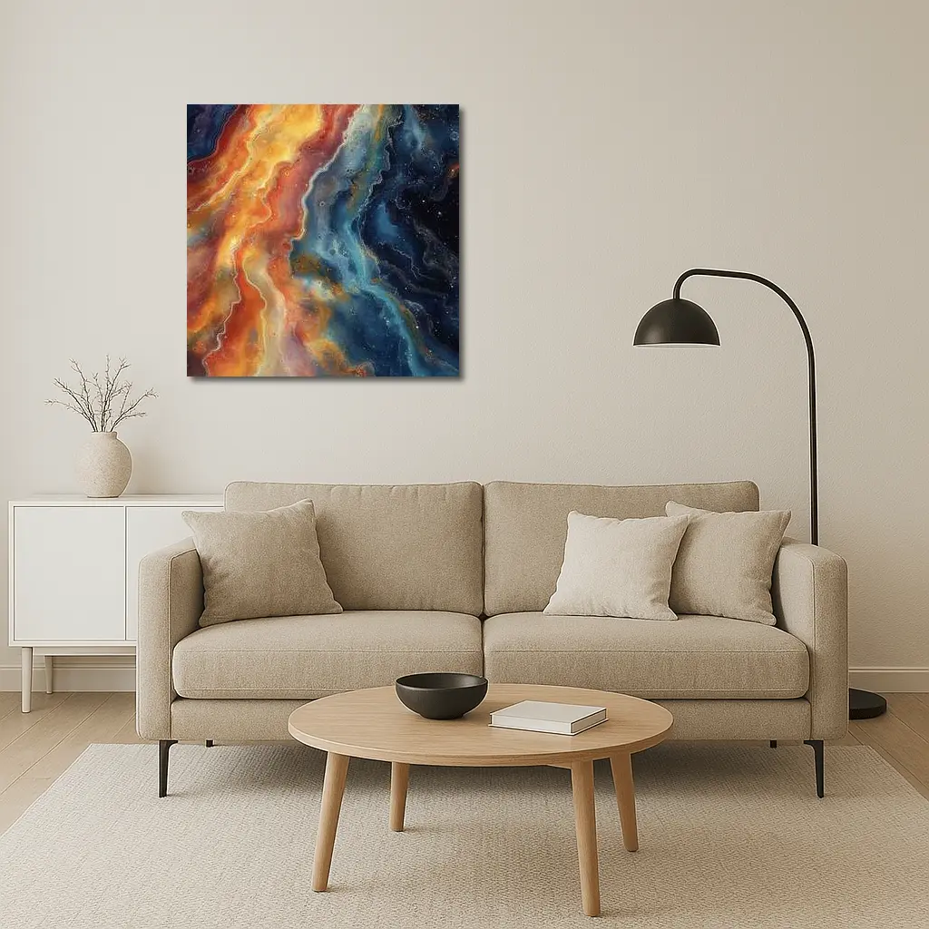 Fire and Space Abstract Fluid Art – Wall Art