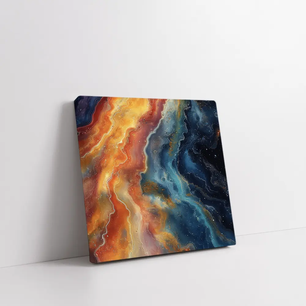 Fire and Space Abstract Fluid Art – Wall Art
