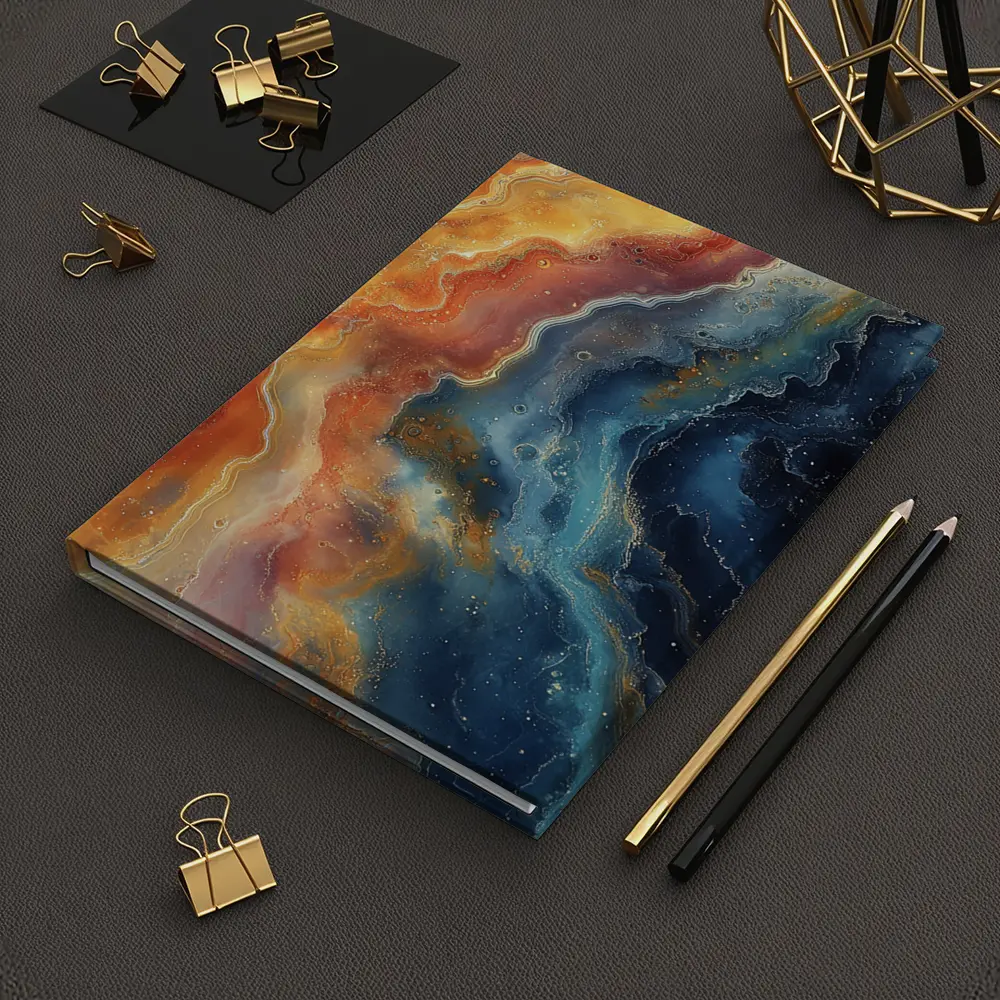 Fire and Space Abstract Fluid Art – Notebooks