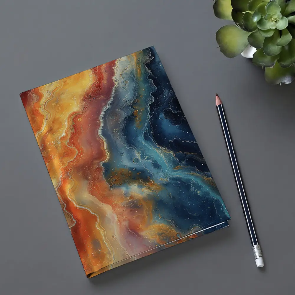 Fire and Space Abstract Fluid Art – Notebooks