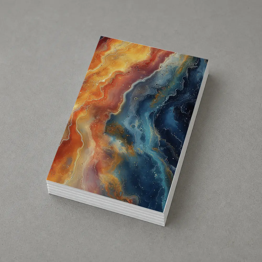 Fire and Space Abstract Fluid Art – Postcards