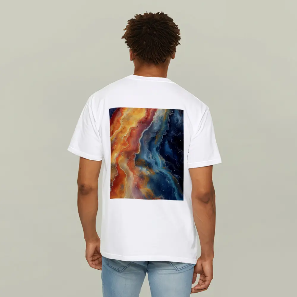 Fire and Space Abstract Fluid Art – T-Shirts