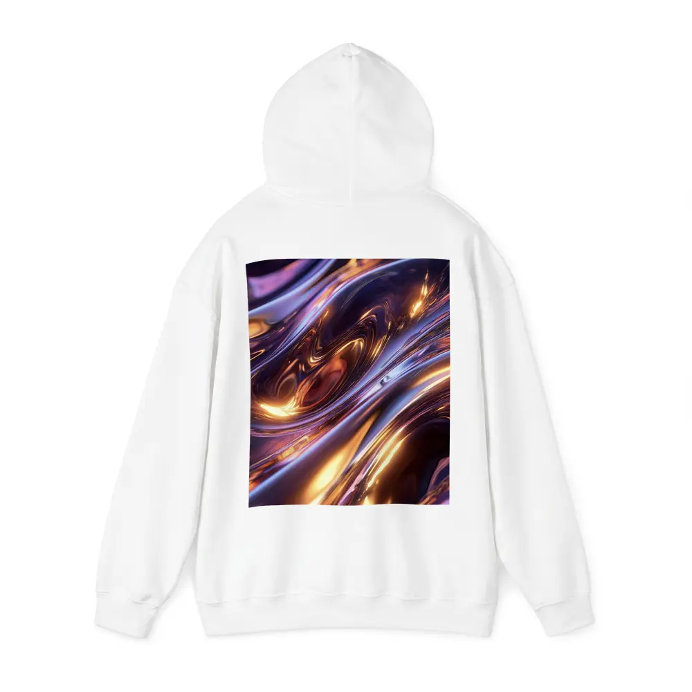 Liquid Metal Purple Gold Abstract Waves – Hoodies