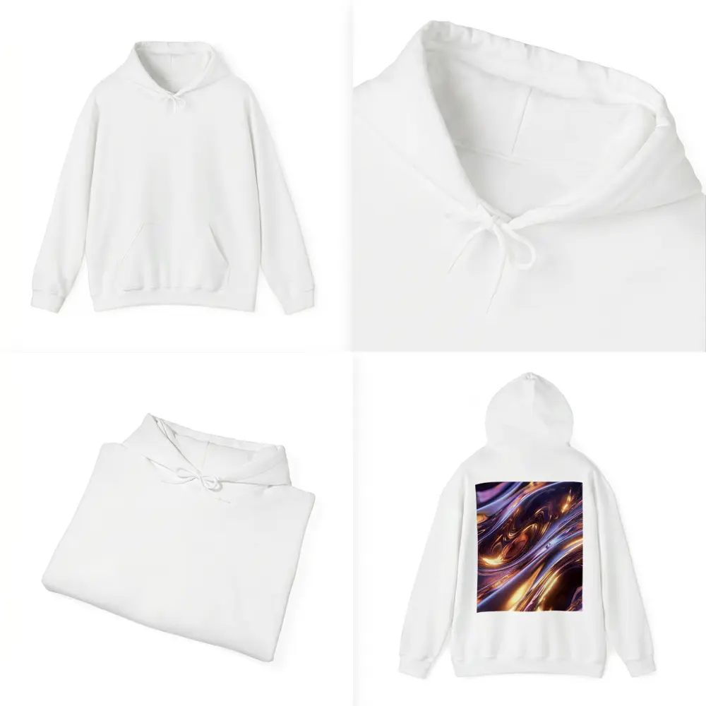 Liquid Metal Purple Gold Abstract Waves – Hoodies