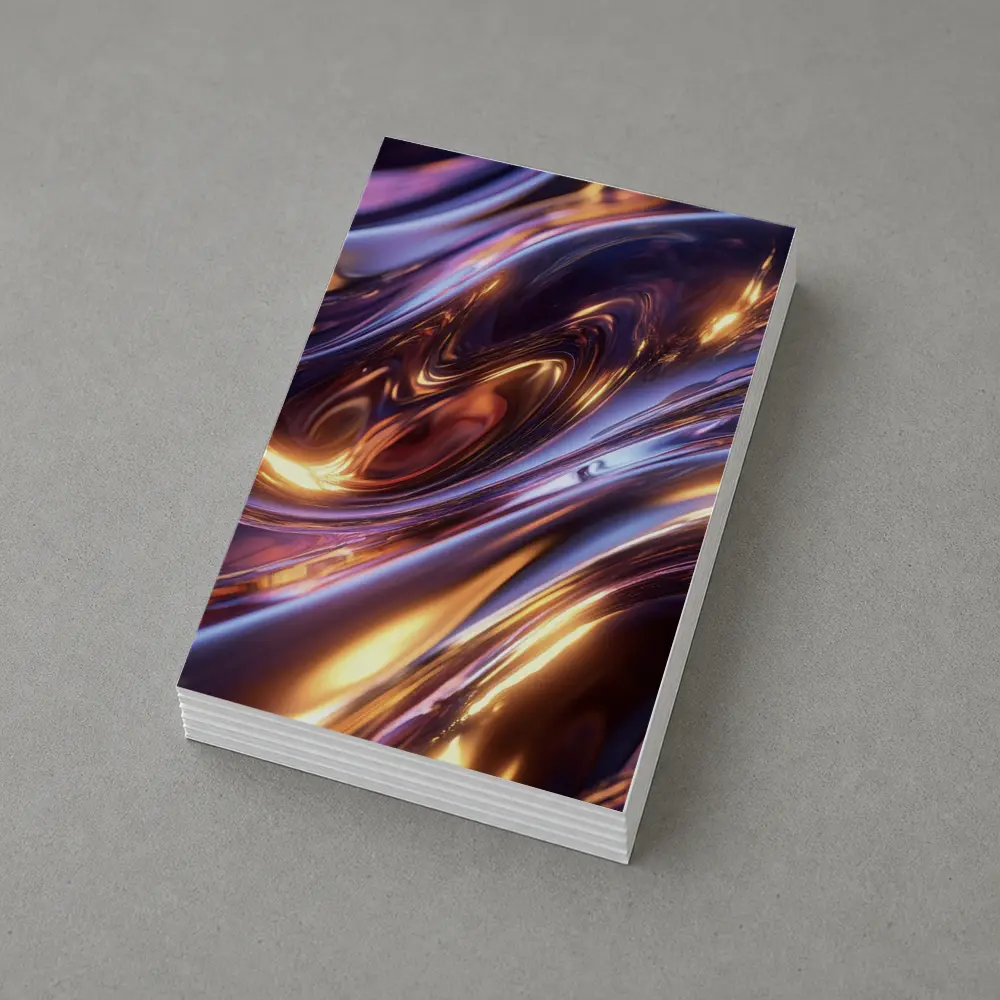 Liquid Metal Purple Gold Abstract Waves – Postcards