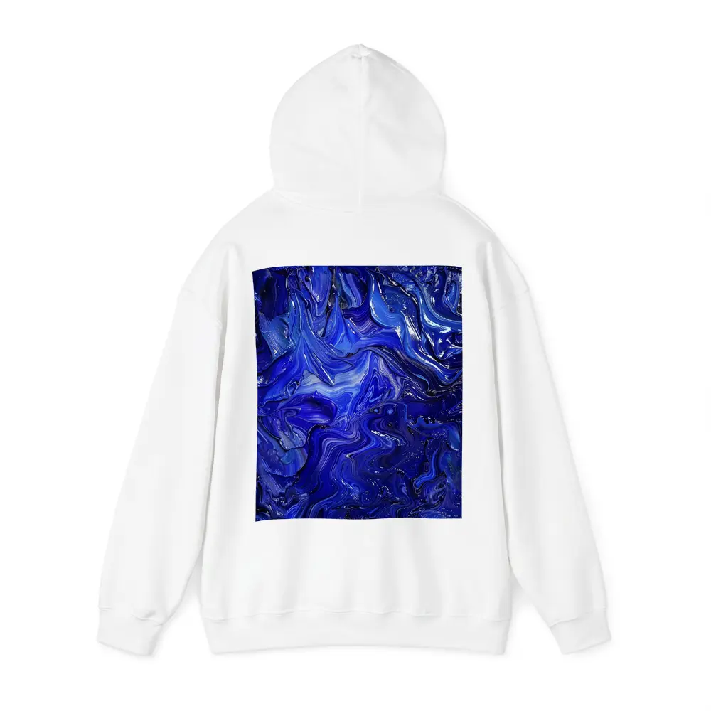 Deep Blue Abstract Swirling Oil Paint Art – Hoodies