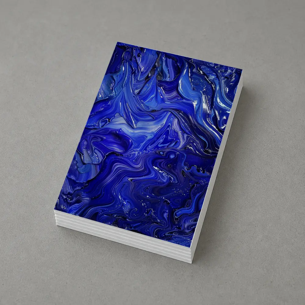 Deep Blue Abstract Swirling Oil Paint Art – Postcards