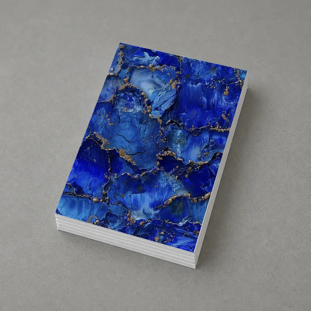 Royal Blue Gold Abstract Marble Art – Postcards