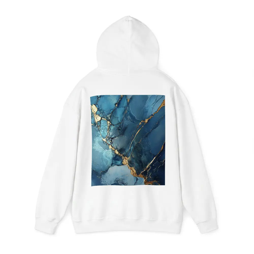 Blue Gold Marble Abstract Art Print – Hoodies