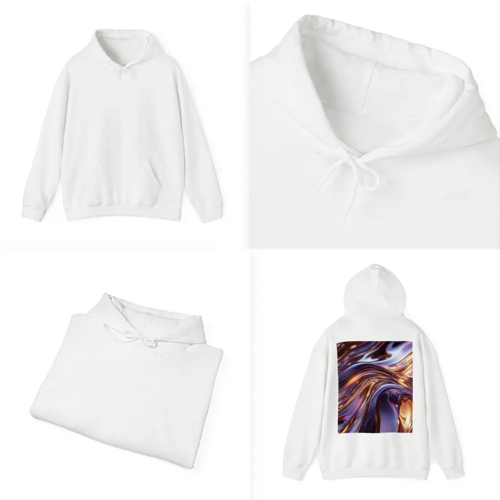 Metallic Purple Gold Flowing Abstract Waves – Hoodies