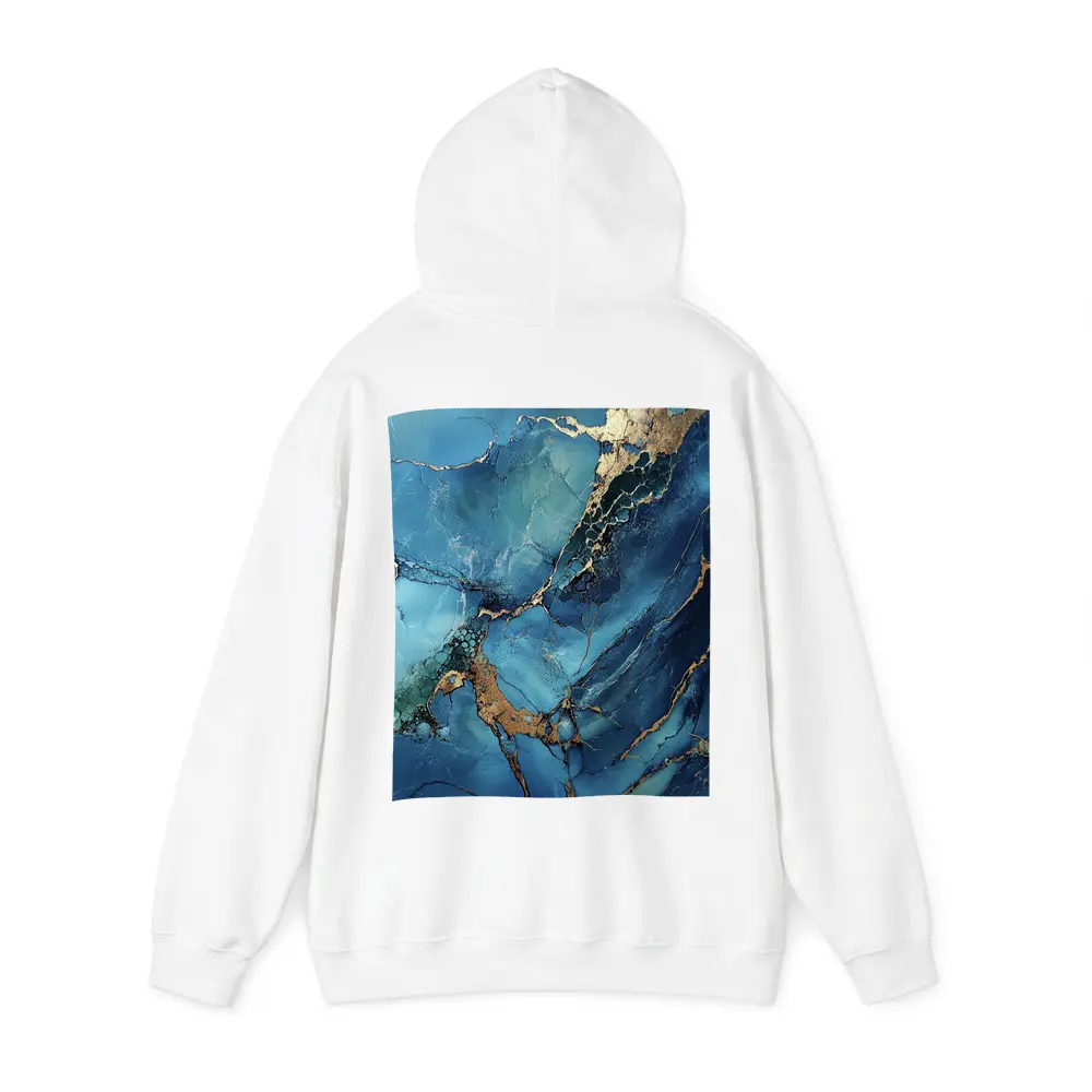 Blue Gold Marble Abstract Art Print – Hoodies