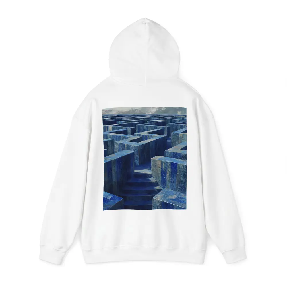 Blue Stone Labyrinth Maze Surreal Architecture – Hoodies