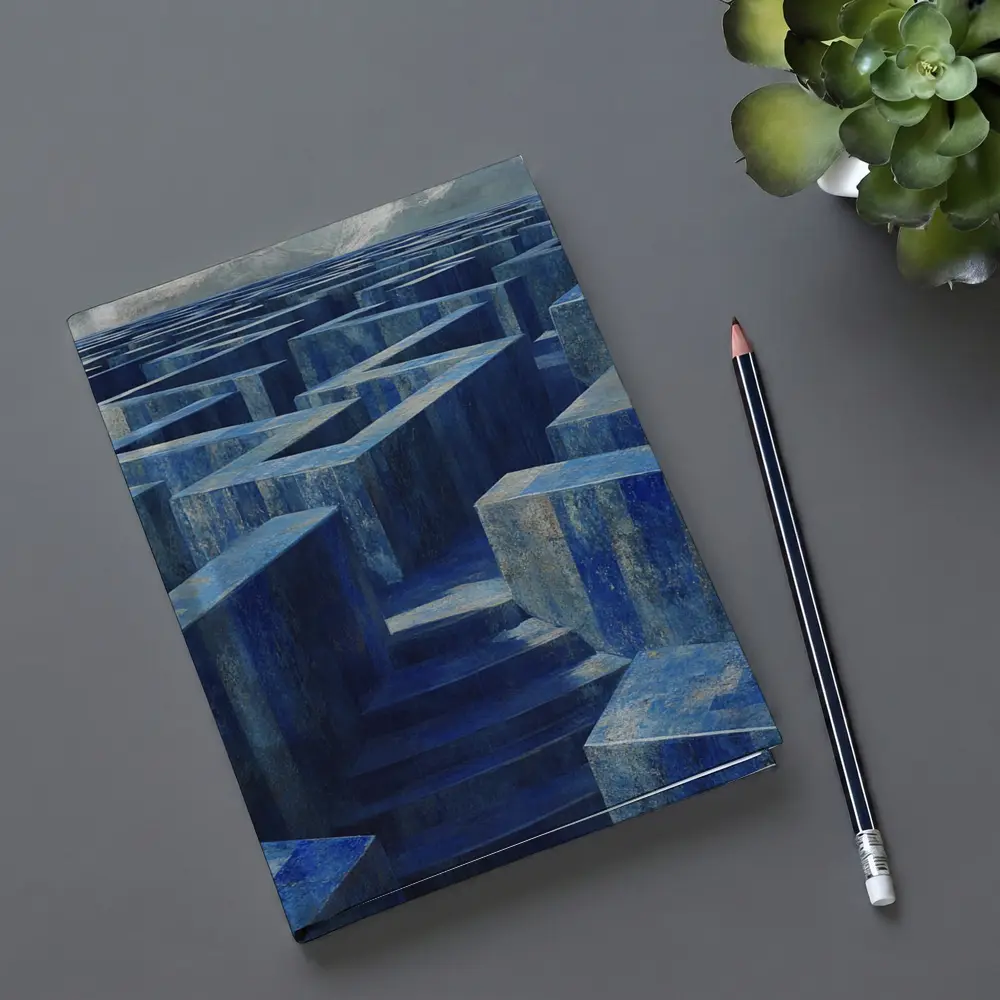 Blue Stone Labyrinth Maze Surreal Architecture – Notebooks